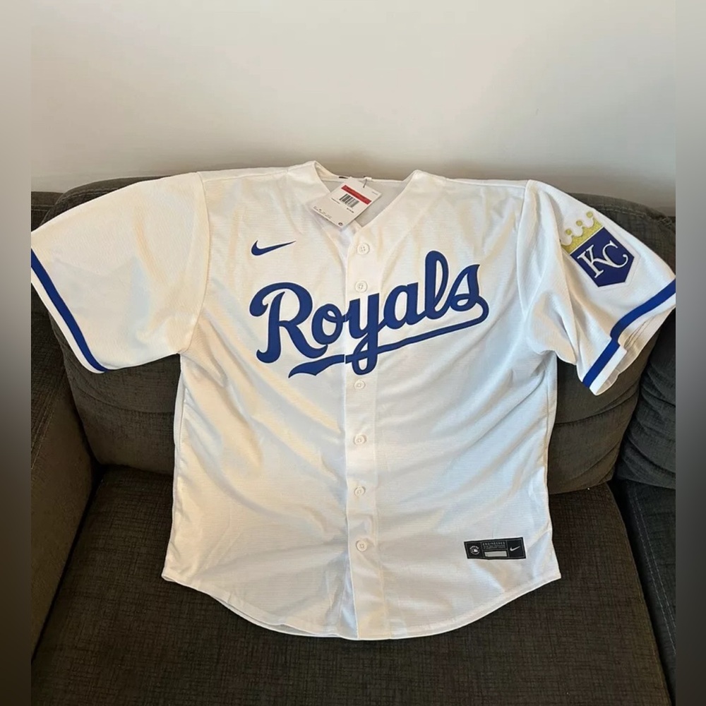 Nike Authentic Kansas City Royals MLB Baseball White Jersey Men’s Sz: Large - Picture 1 of 6